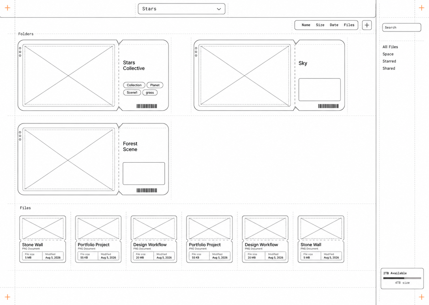 Outline view of the Visual File System interface