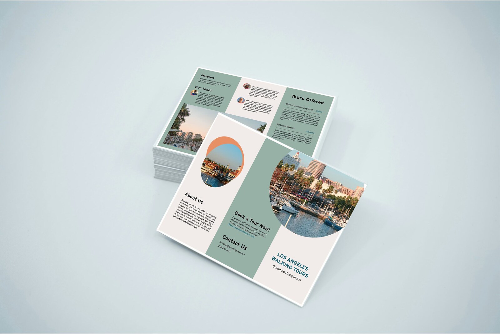 LA Walking Tours brochure mockup