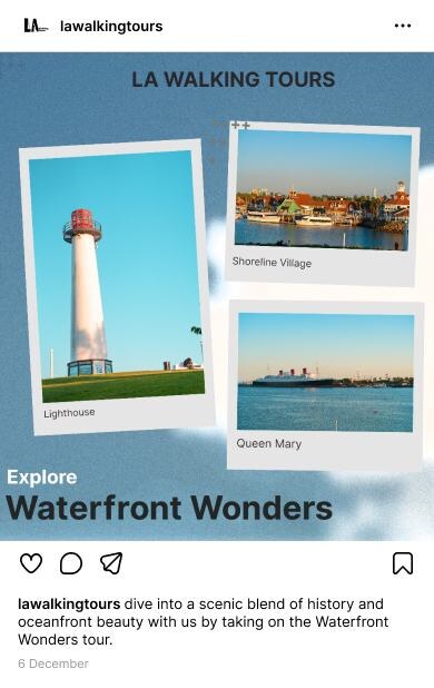 Instagram post promoting the Waterfront Wonders tour
